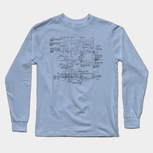 M16 AR15 Lower Receiver Dimensioned Drawing Long Sleeve T-Shirt